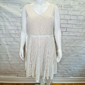 Lane bryant cream white lace dress size 20